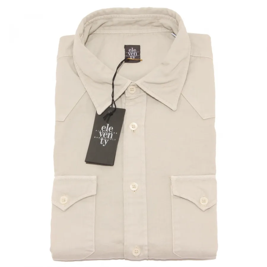 0634P camicia manica lunga ELEVENTY beige camicia uomo shirt men
