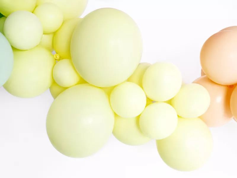 10 palloncini giallo pastello 30 cm