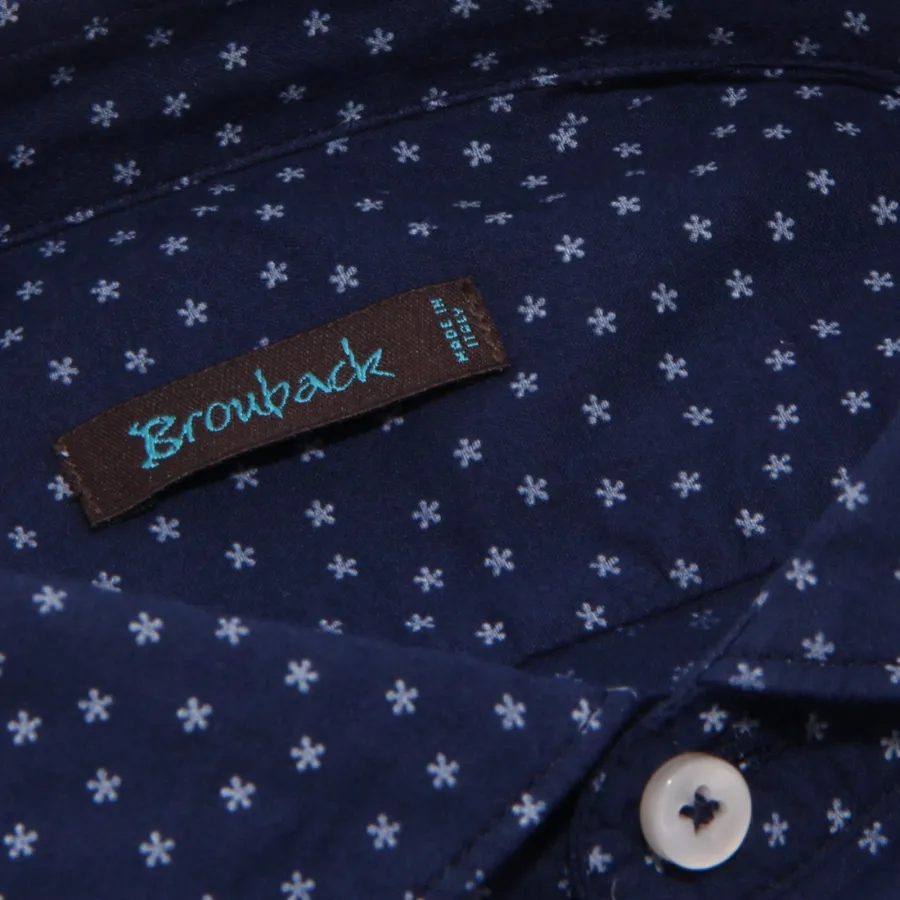 1625X camicia uomo BROUBACK blue cotton shirt man