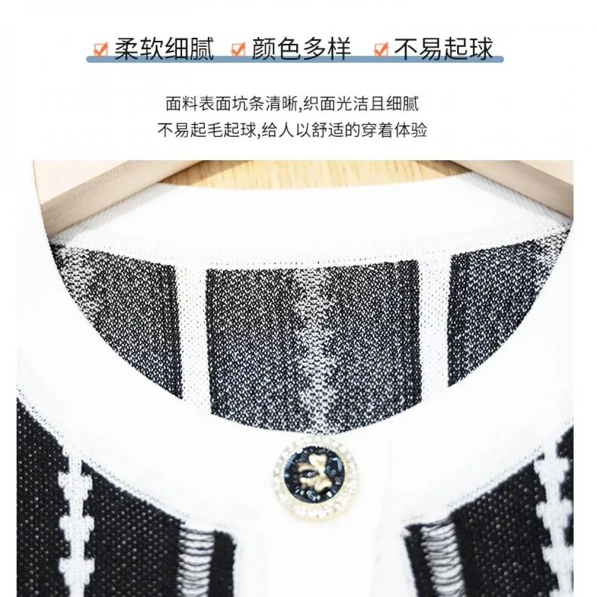 2023 New Bow Buckle Letter Ricamo scavato girocollo cardigan lavorato a maglia Top ampio per l'autunno da donna
