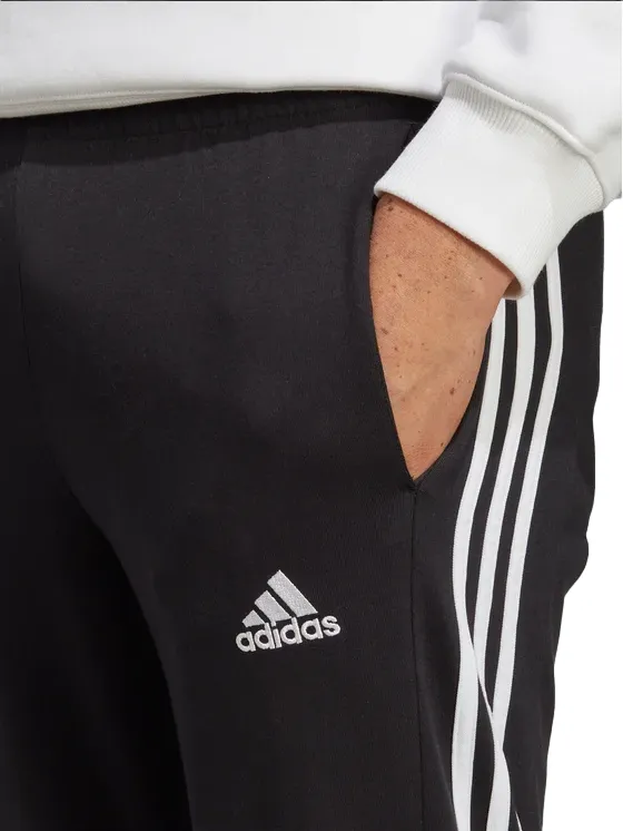 Adidas Pantalone sportivo da uomo in jersey 3 Strisce IC0044 black