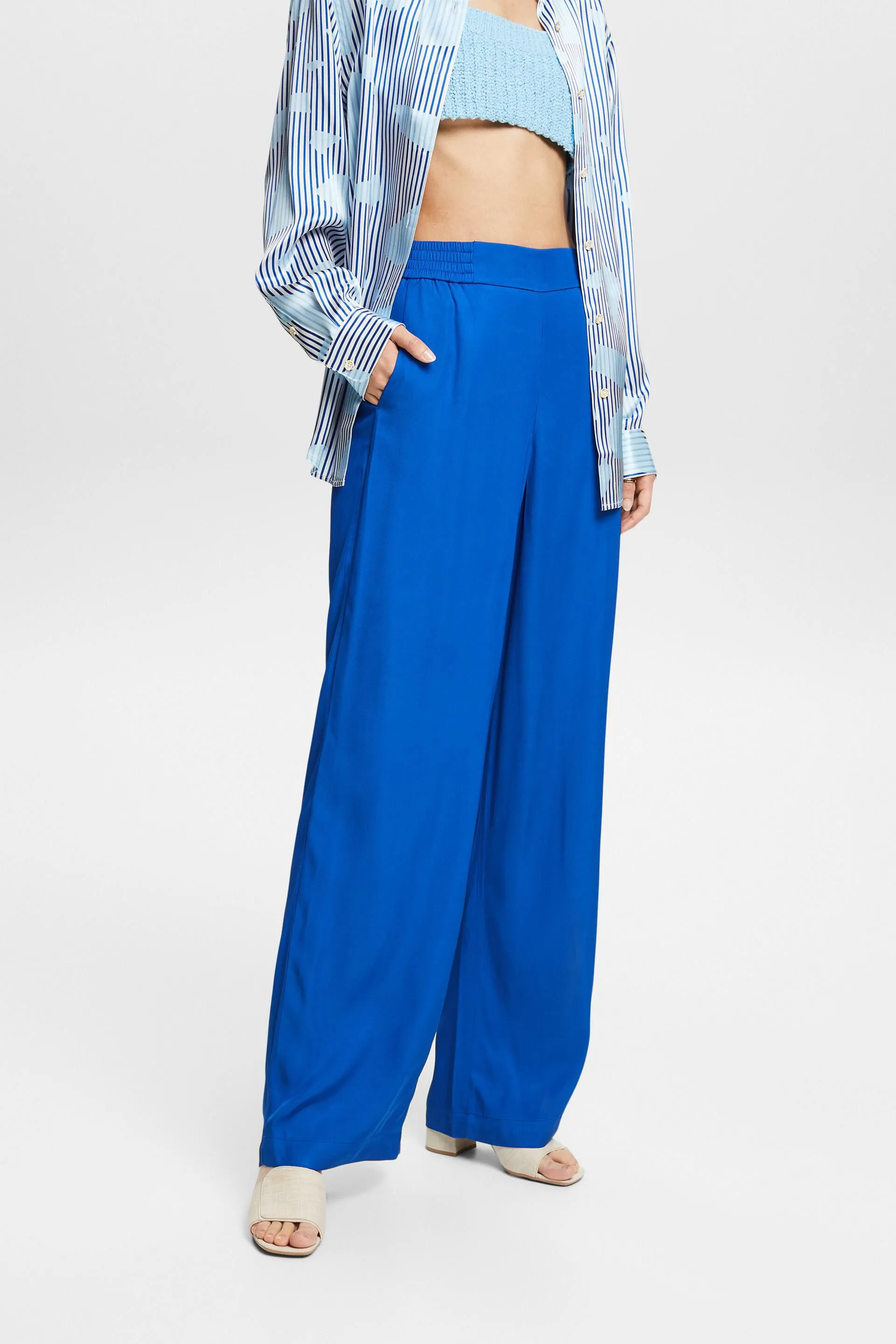 Ampi pantaloni da infilare in twill