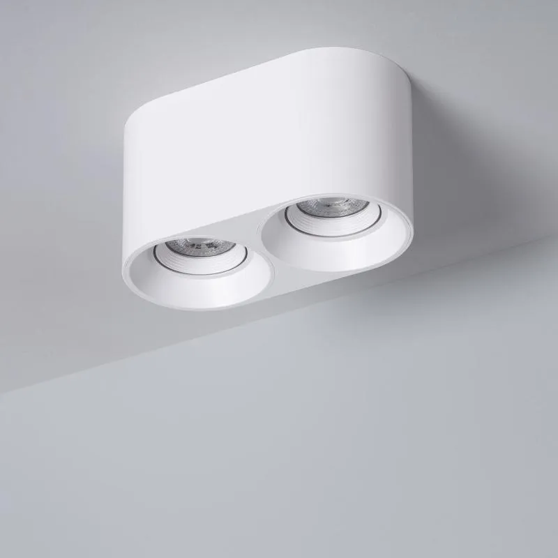 Applique da Soffitto con Lampadina GU10 Doppia Bianco Space