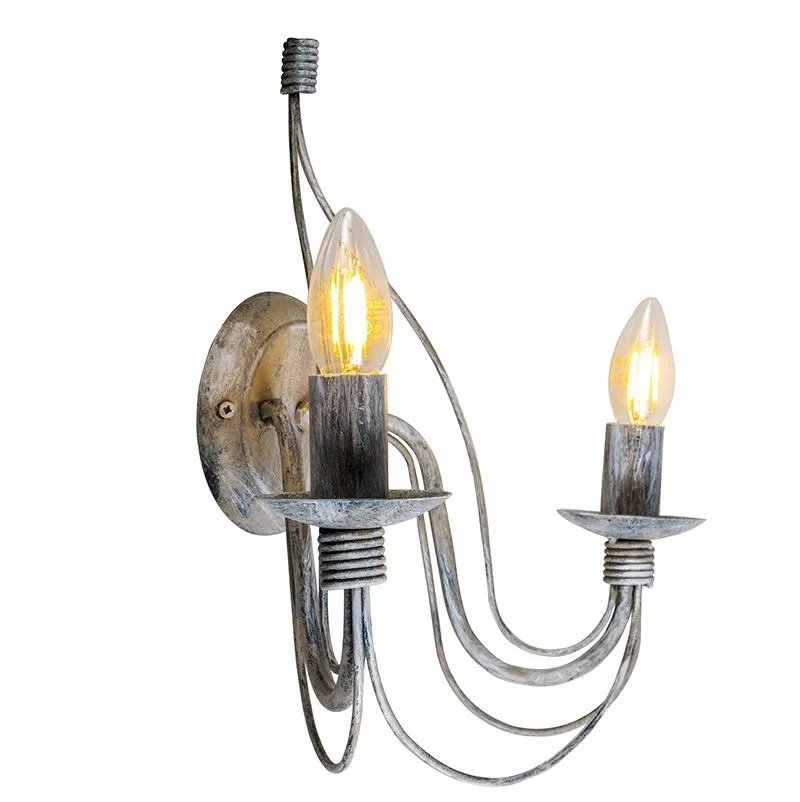 Applique torcia 'Branco 2' industriale grigio/metallo - adatto per LED / interno