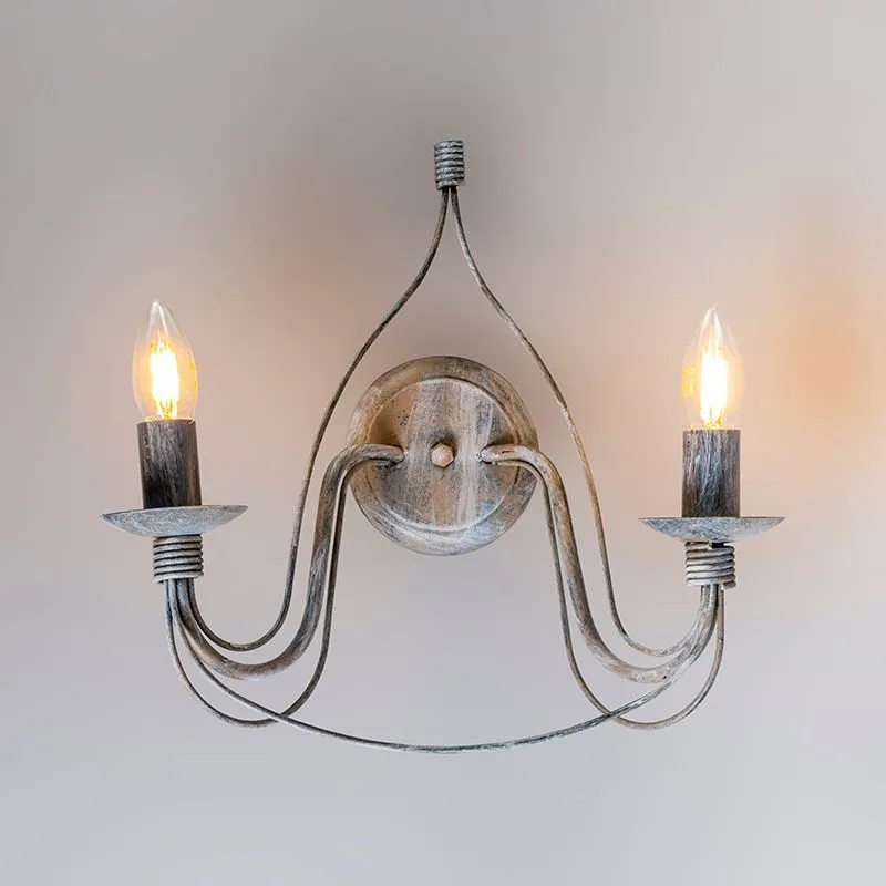 Applique torcia 'Branco 2' industriale grigio/metallo - adatto per LED / interno
