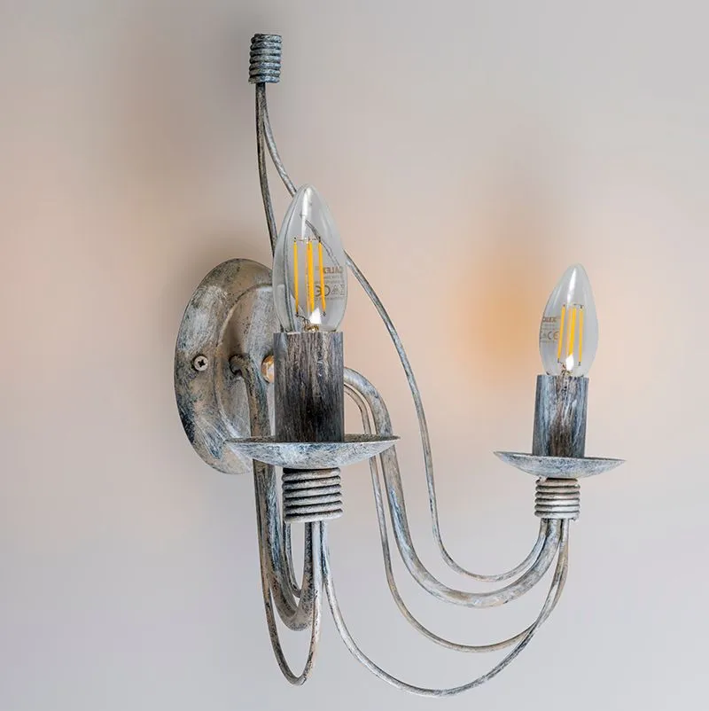 Applique torcia 'Branco 2' industriale grigio/metallo - adatto per LED / interno