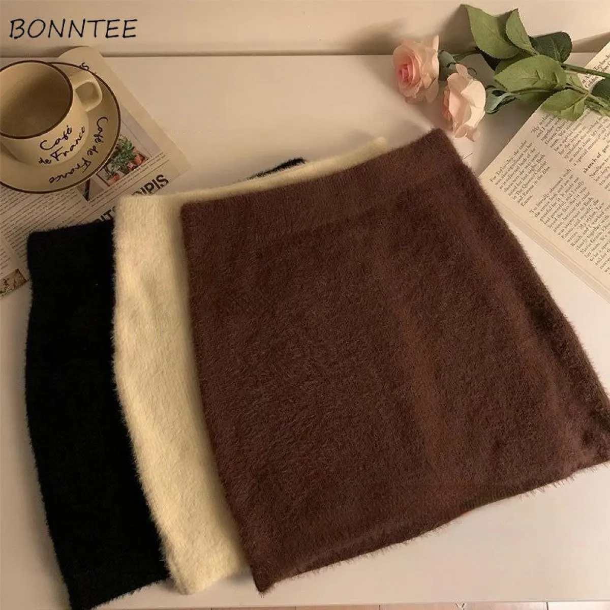 Autunno caldo mini gonne donna slim dolce adorabile streetwear vita alta accogliente semplice tutto abbinato caldo ins popolare