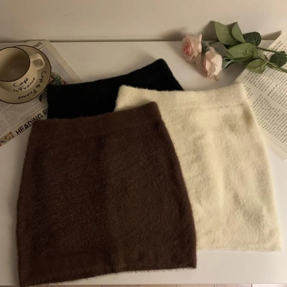 Autunno caldo mini gonne donna slim dolce adorabile streetwear vita alta accogliente semplice tutto abbinato caldo ins popolare