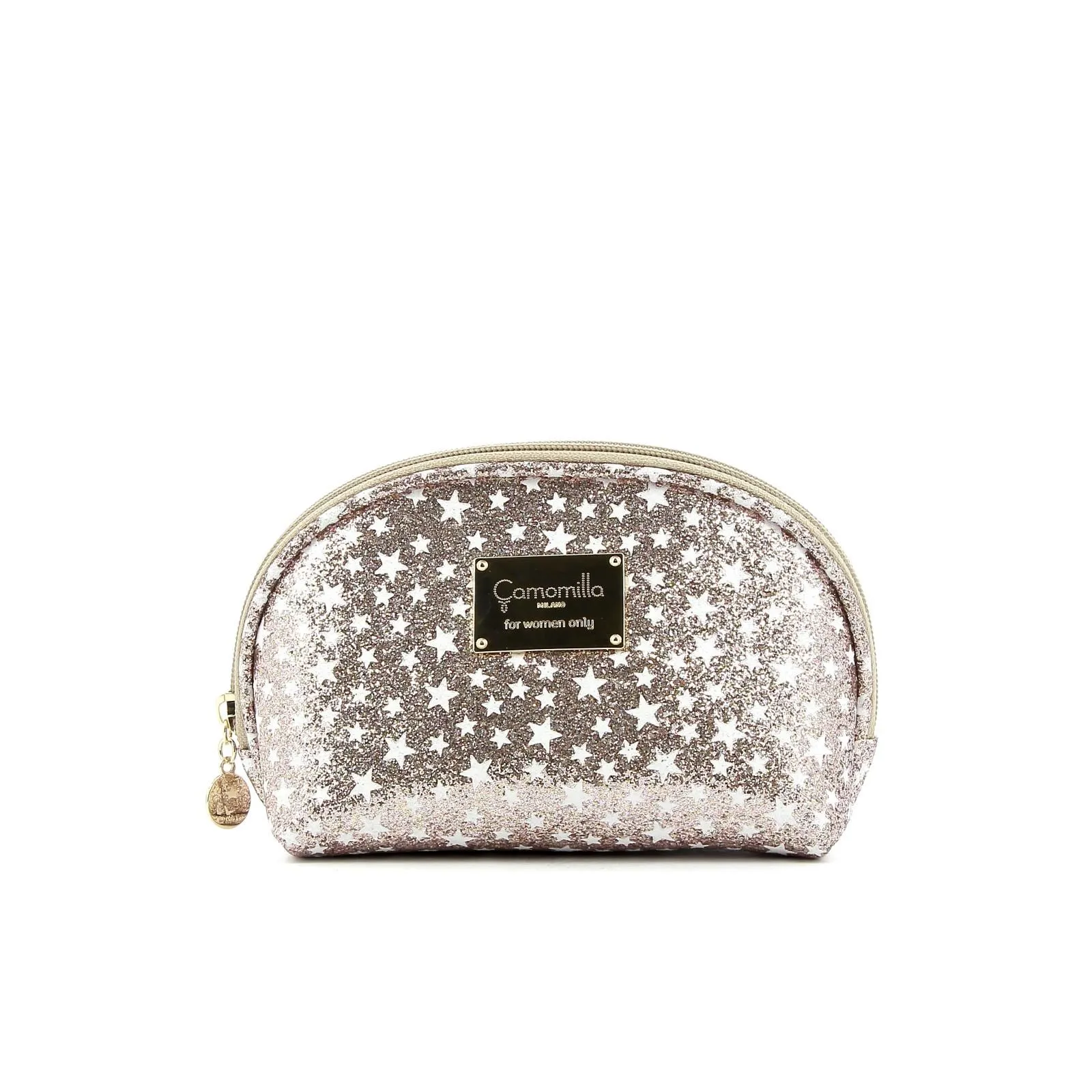 Beauty Case con glitter rosa e stelline