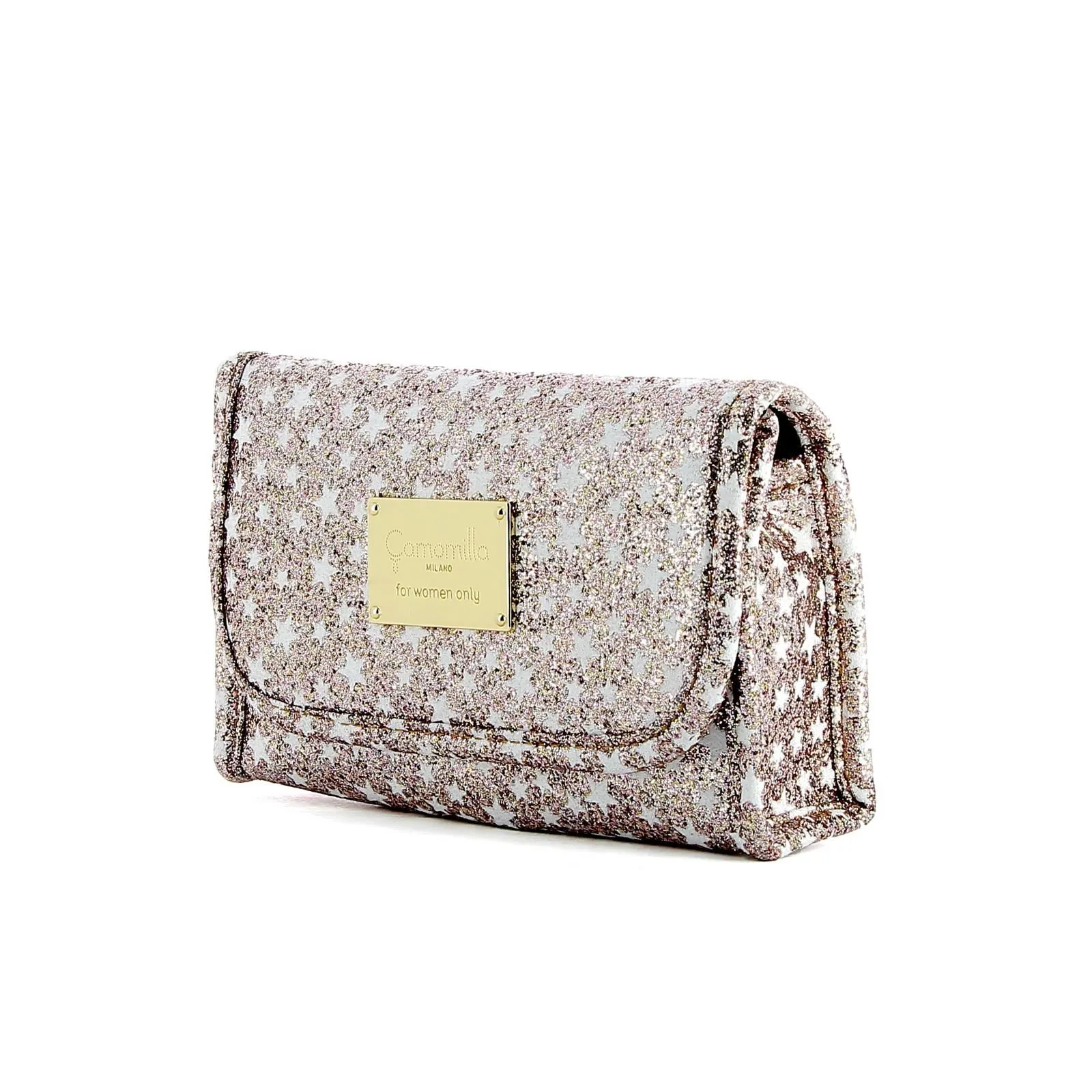 Beauty Case glitter argento e specchio interno