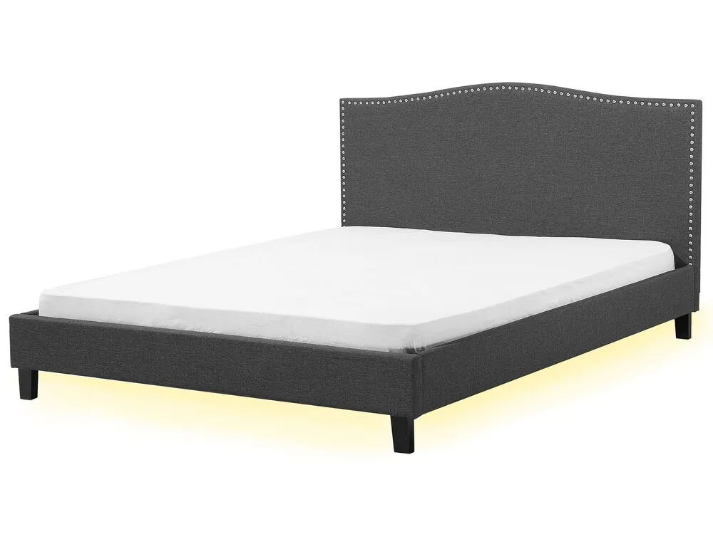 Bed Fabric MONTPELLIER 180 x 200 cm (EU Super King) LED White