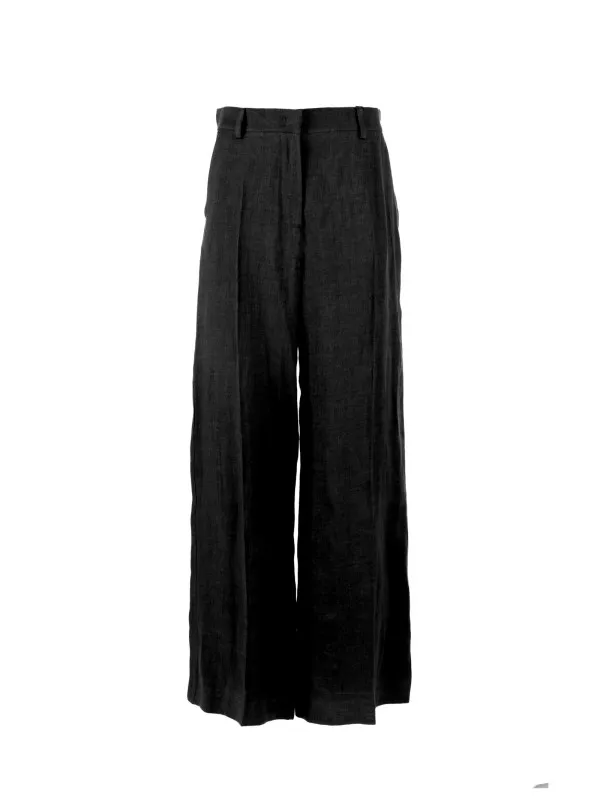 Black linen trousers