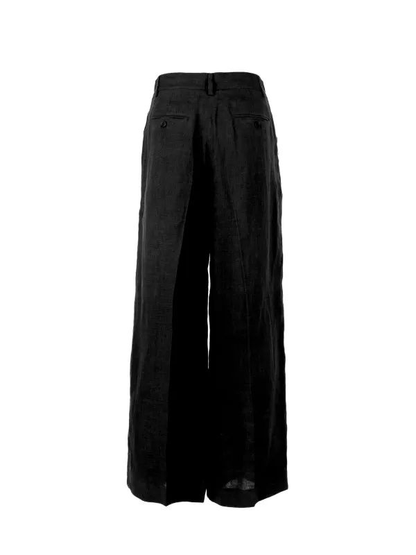 Black linen trousers