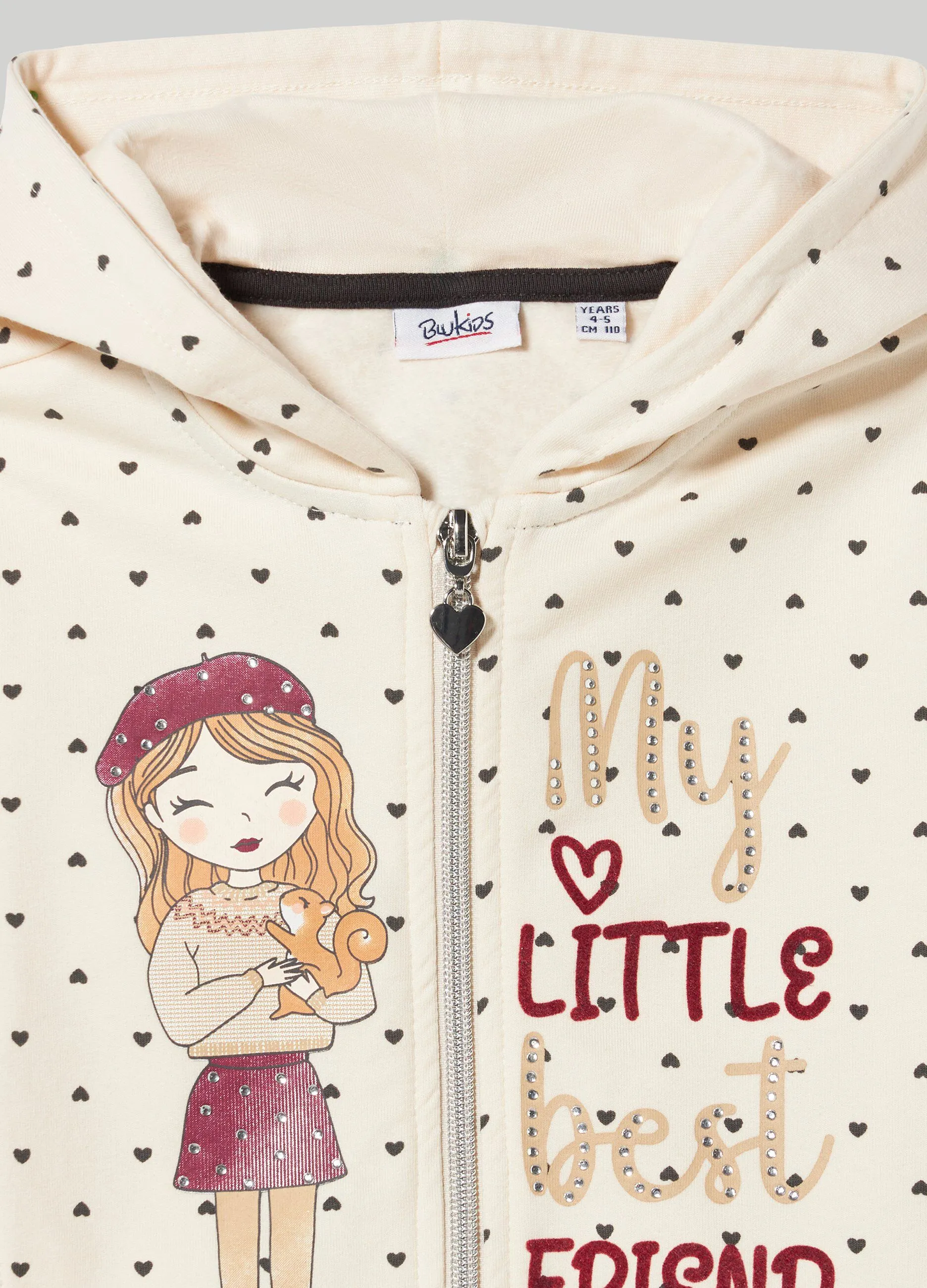 BLUKIDS  Jogging set in felpa di cotone stretch bambina