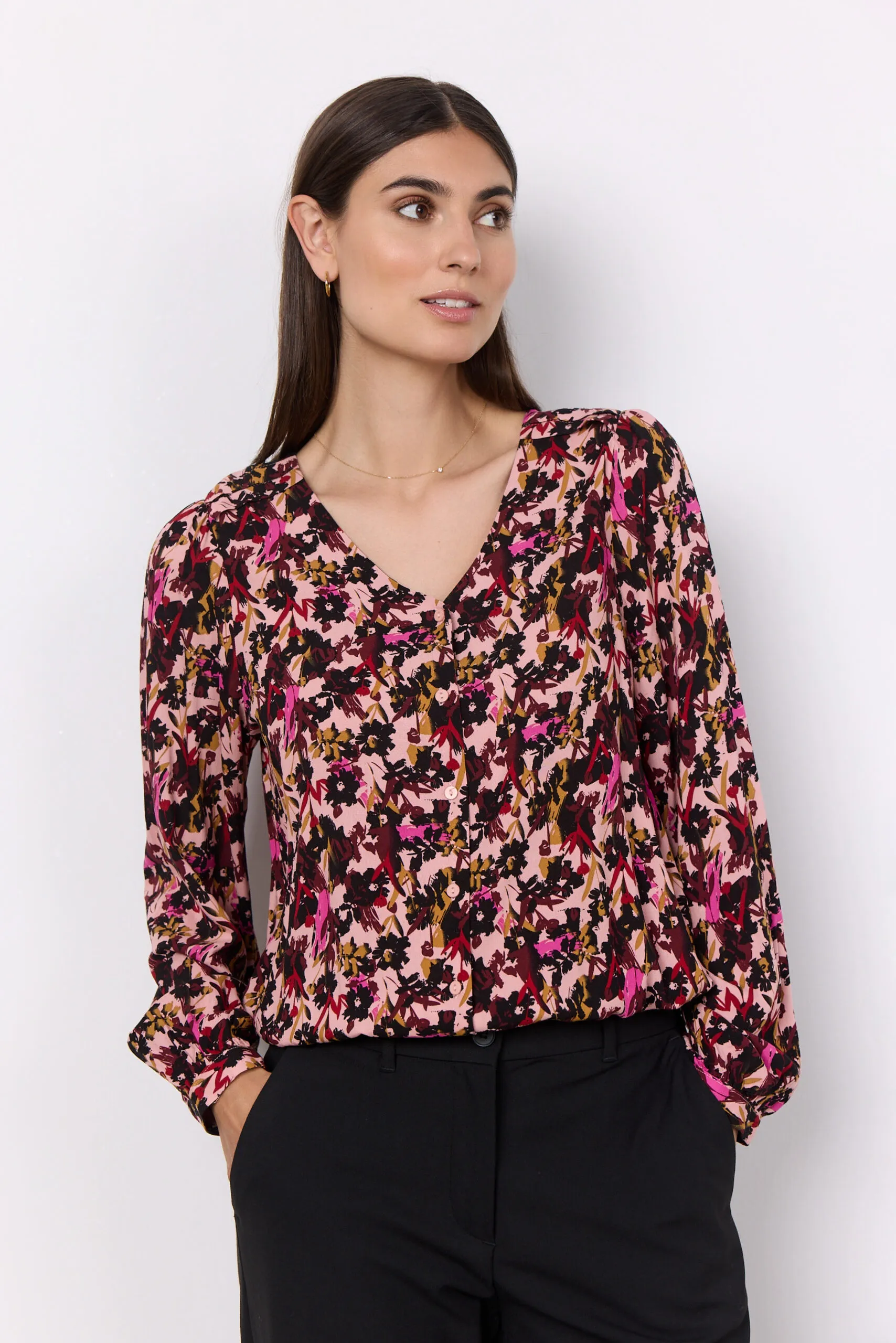 Blusa Femminile in LENZING™ ECOVERO™ Viscosa – Fantasia Vivace sul Fucsia – Taglia M a 25€ (Prezzo Ori