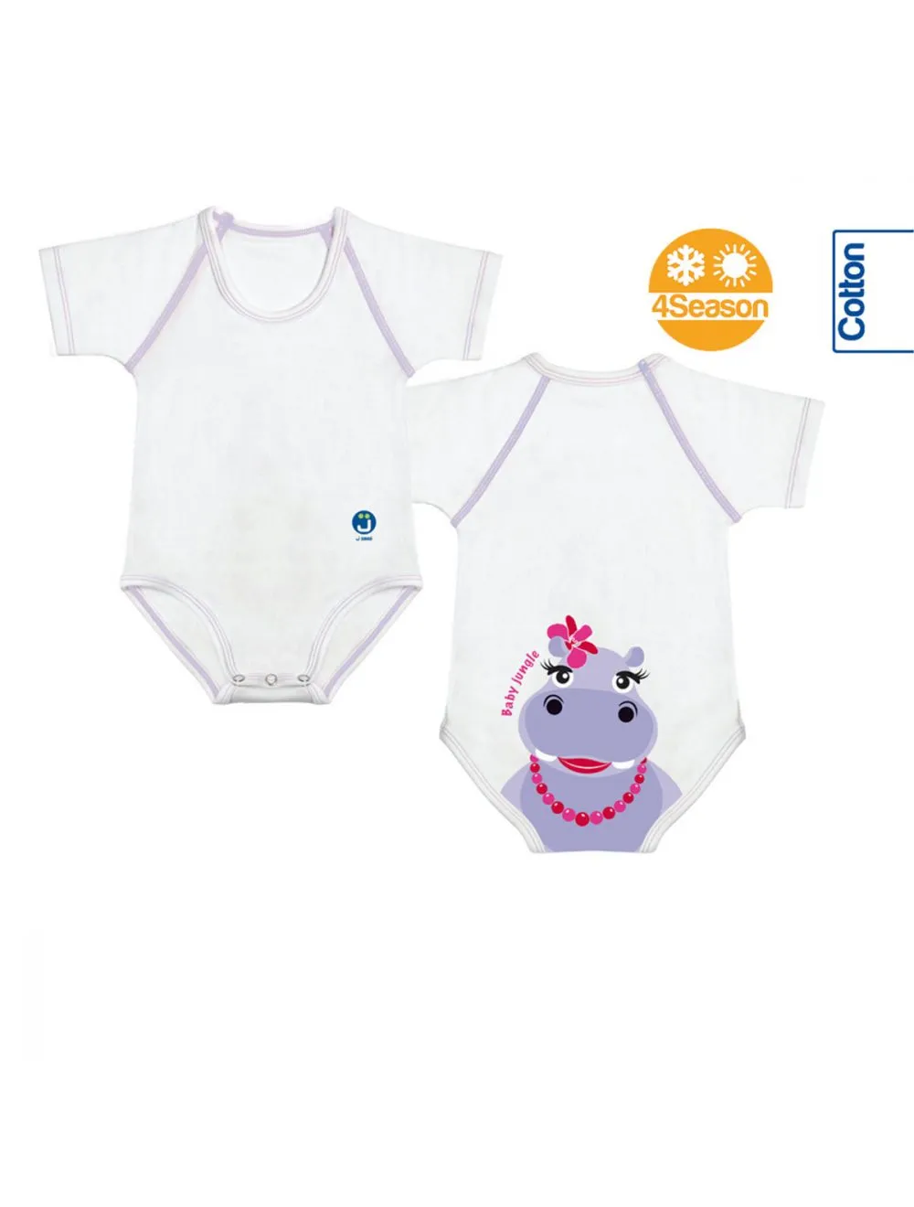  BODY TAGLIA UNICA 0-36 MESI PER NEONATO E BIMBO IN COTONE BIO 4SEASON JUNGLE - IPPODOLCE JBIMBI 