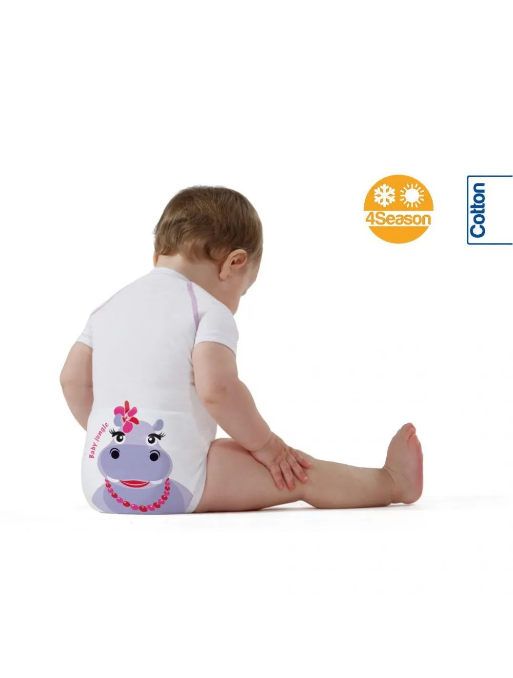  BODY TAGLIA UNICA 0-36 MESI PER NEONATO E BIMBO IN COTONE BIO 4SEASON JUNGLE - IPPODOLCE JBIMBI 