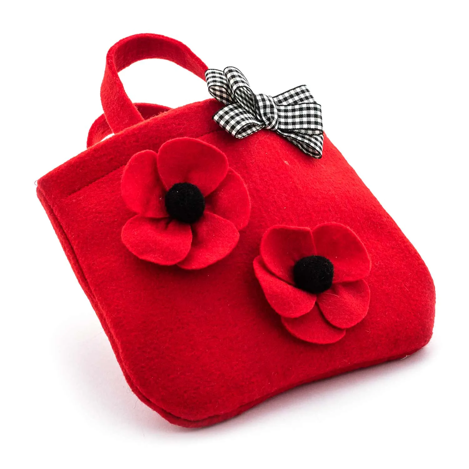 Borsa Rossa Con Papaveri