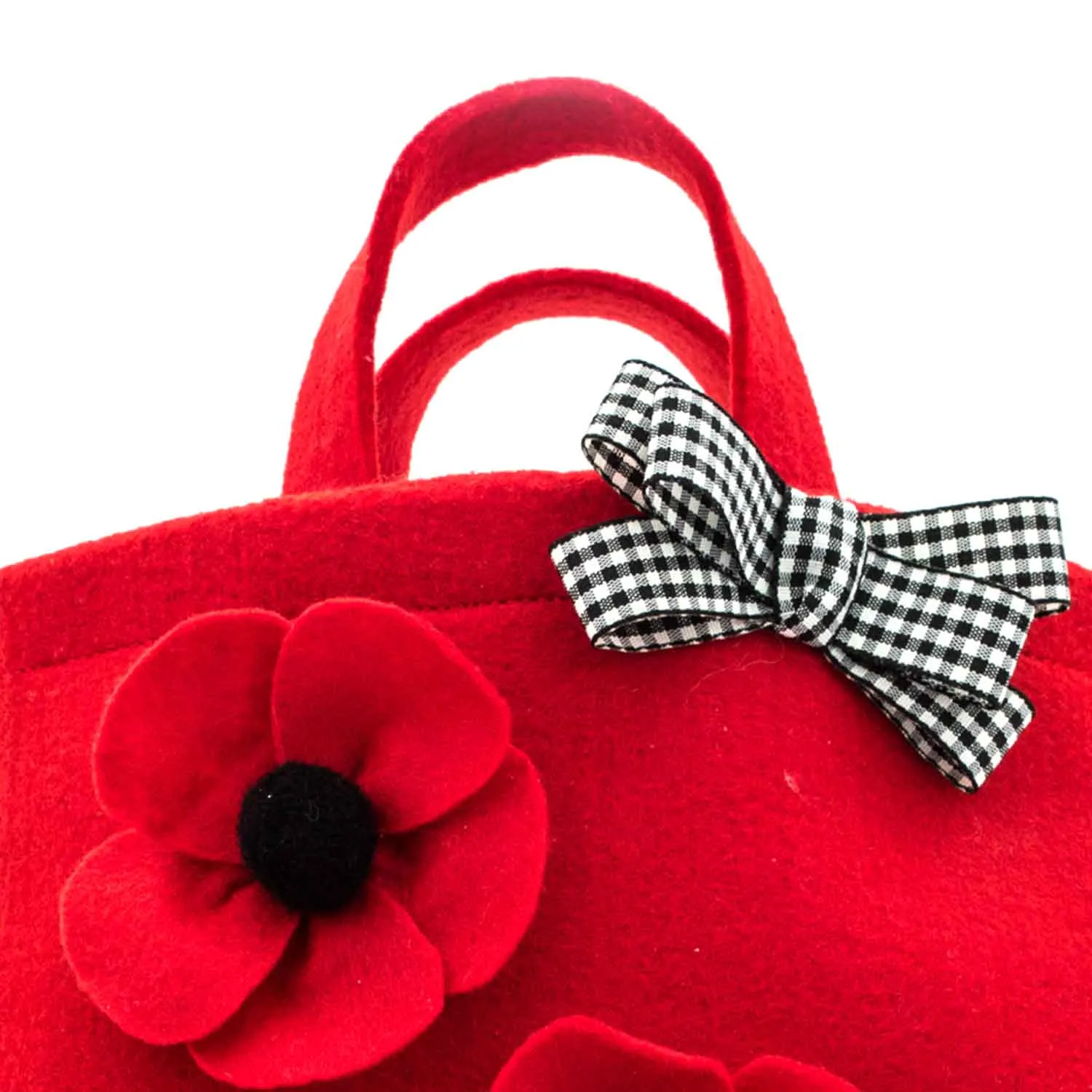Borsa Rossa Con Papaveri