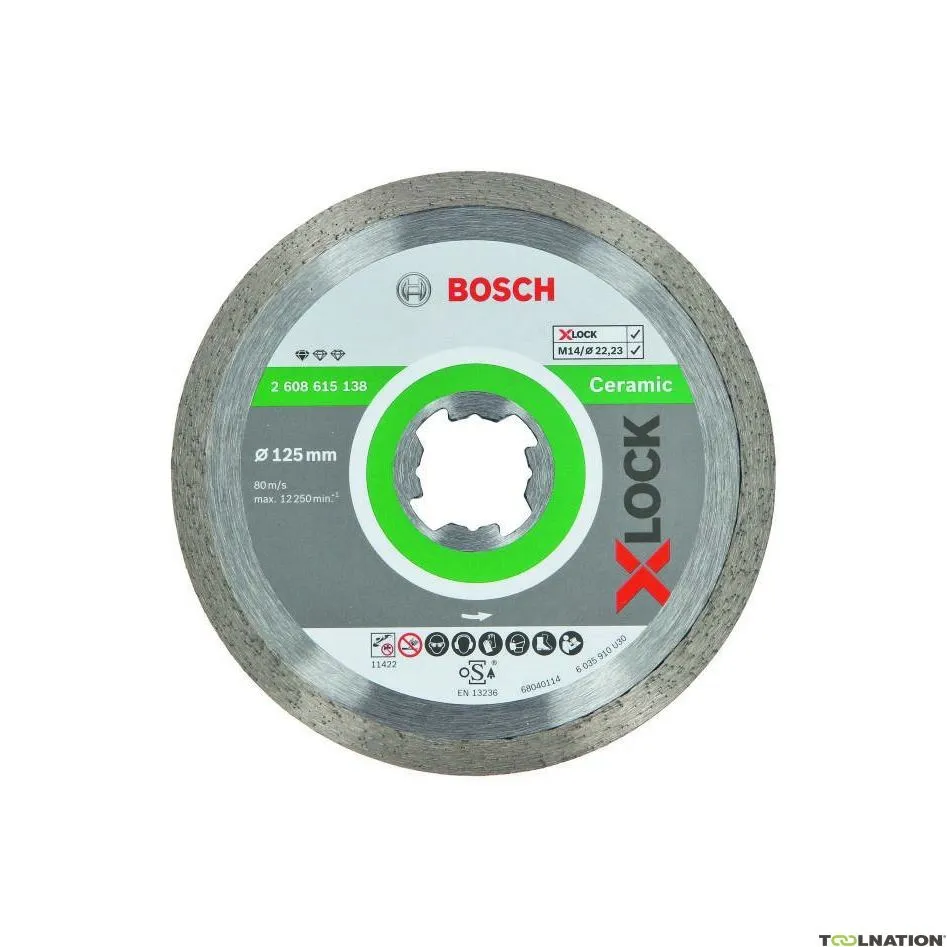 Bosch Professional Accessori 2608615138 X-LOCK Disco diamantato Standard per ceramica 125 x 22,23 x 1,6 x 7 mm 2608615138