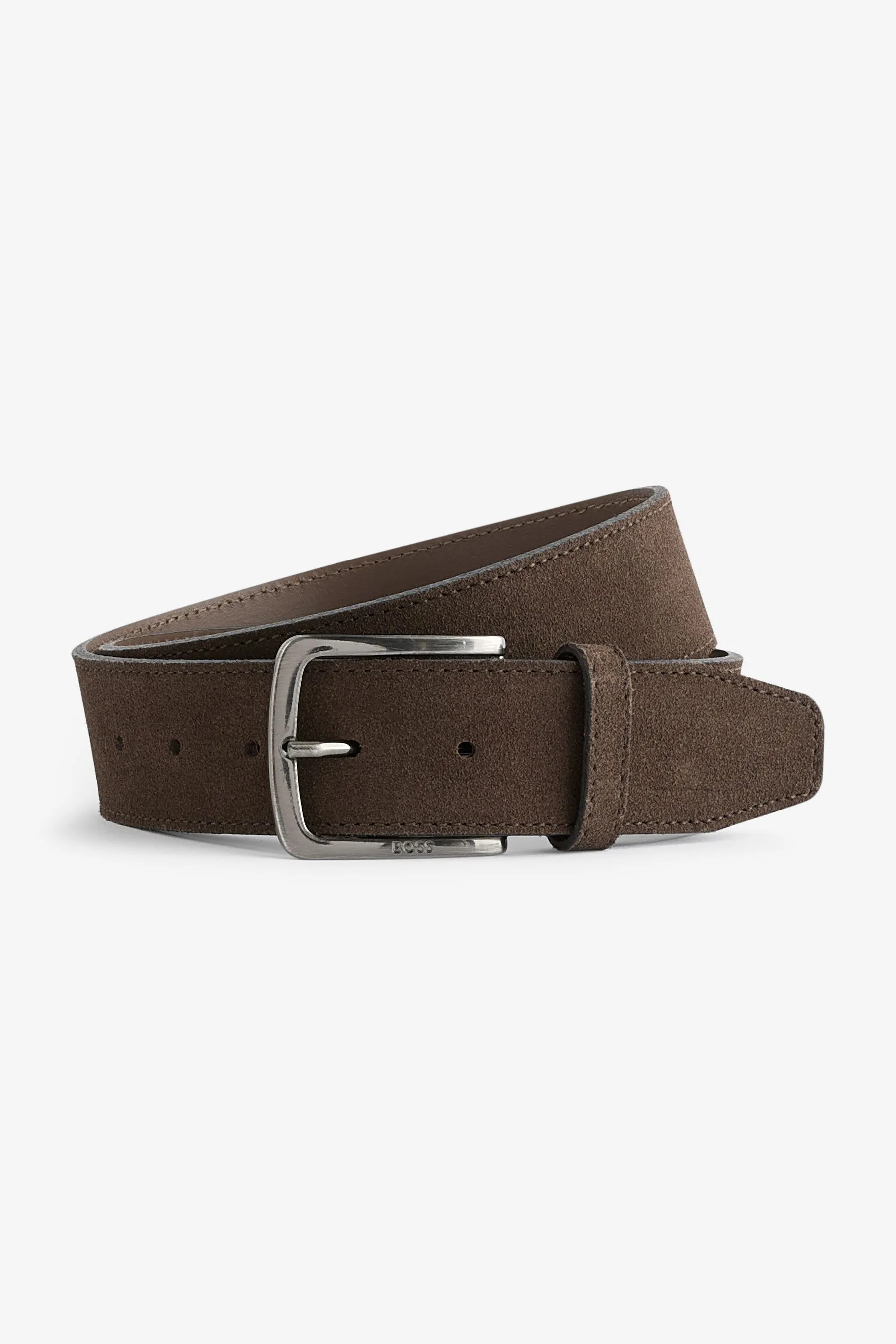 BOSS - Cintura scamosciata con fibbia con logo