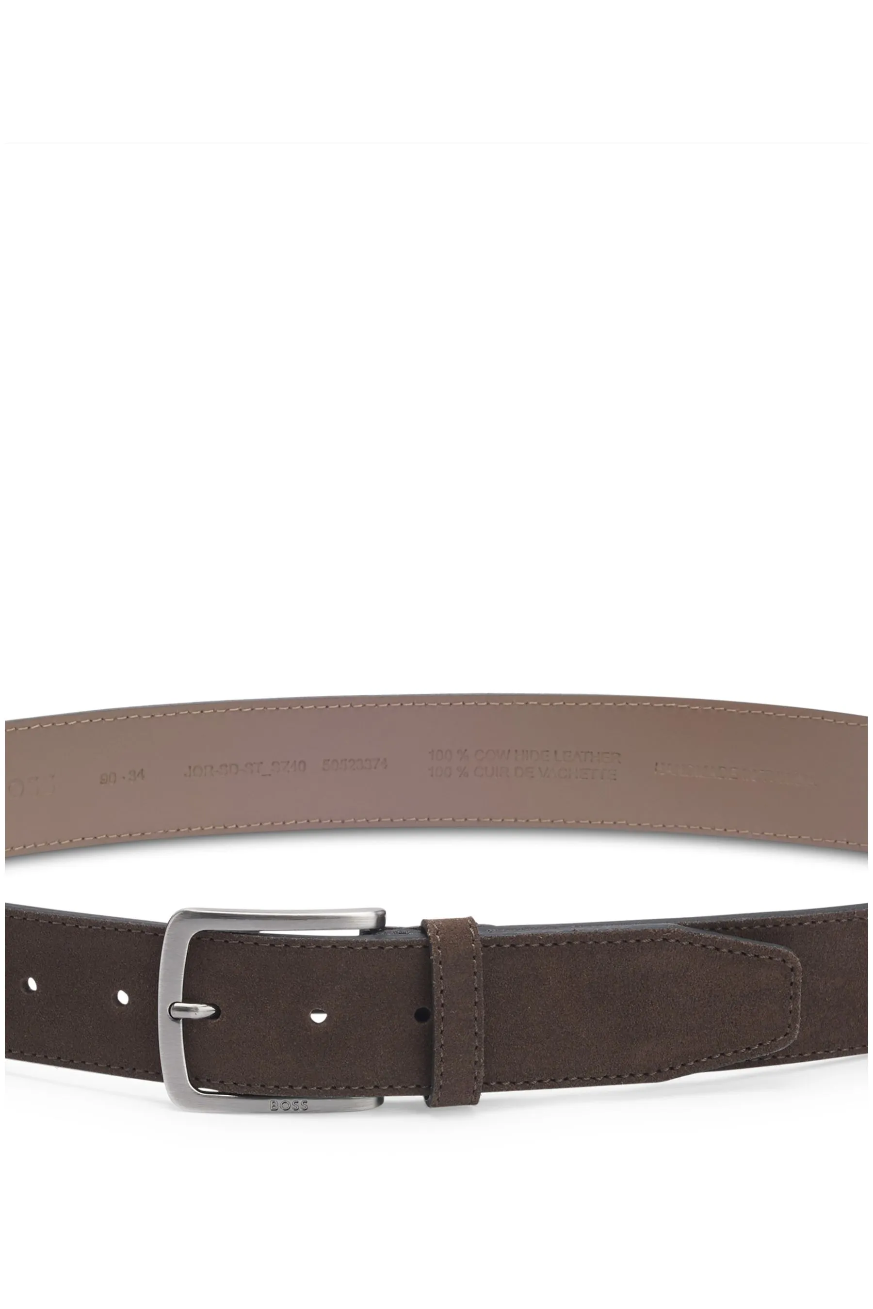 BOSS - Cintura scamosciata con fibbia con logo