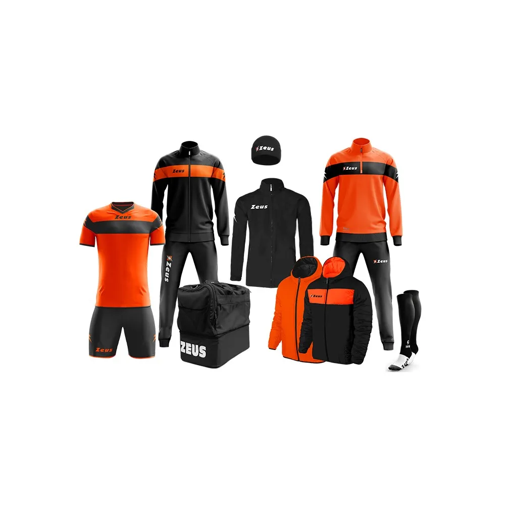 BOX APOLLO COMPLETO 8 PEZZI COLORE NERO/ARANCIO FLUO ZEUS SPORT