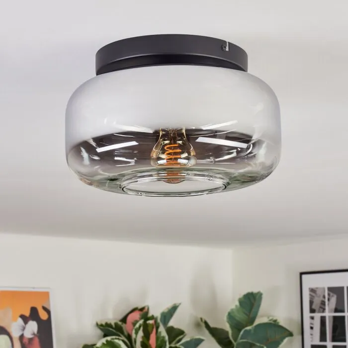 Boza Plafoniera, Lampada a sfera Cromo, Chiaro, Grigio fumo, 1-Luce