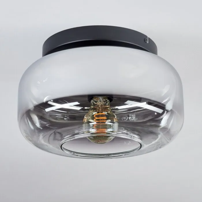 Boza Plafoniera, Lampada a sfera Cromo, Chiaro, Grigio fumo, 1-Luce