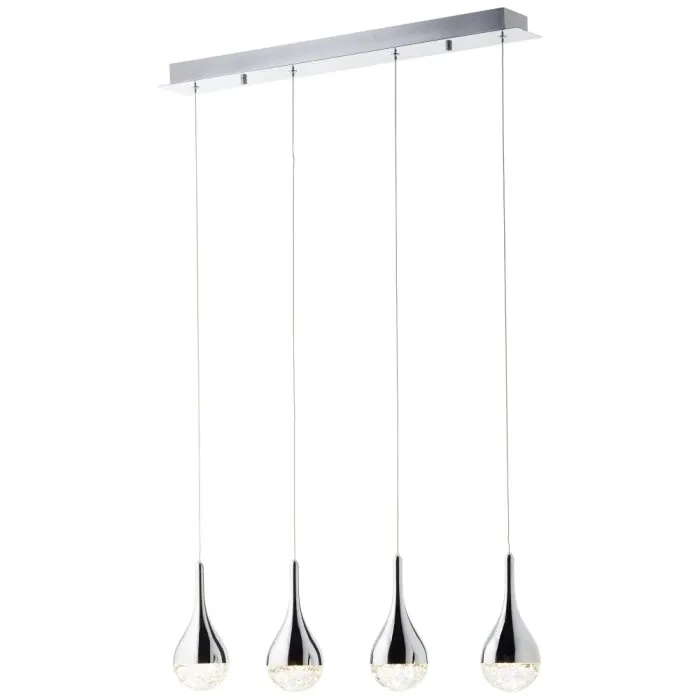 Brilliant FRIZZANTE Lampada a Sospensione LED Cromo, 4-Luci