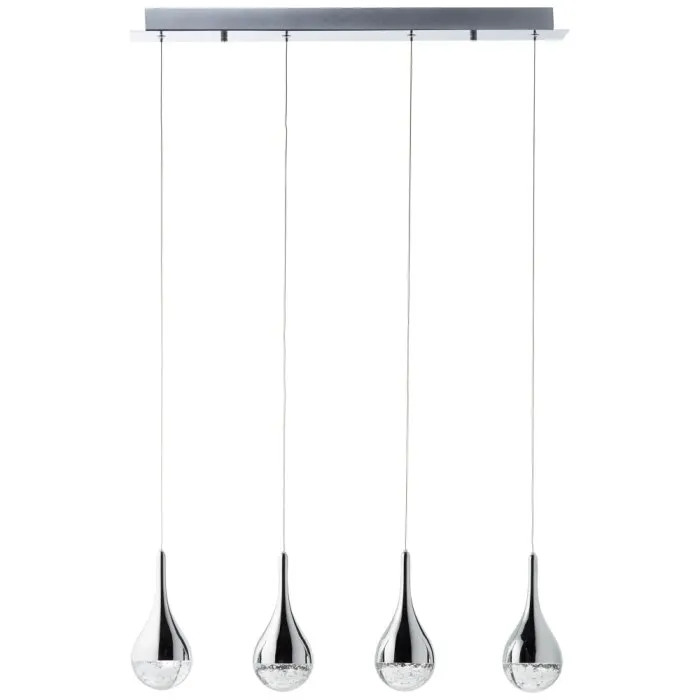 Brilliant FRIZZANTE Lampada a Sospensione LED Cromo, 4-Luci