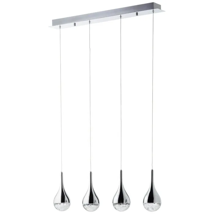 Brilliant FRIZZANTE Lampada a Sospensione LED Cromo, 4-Luci