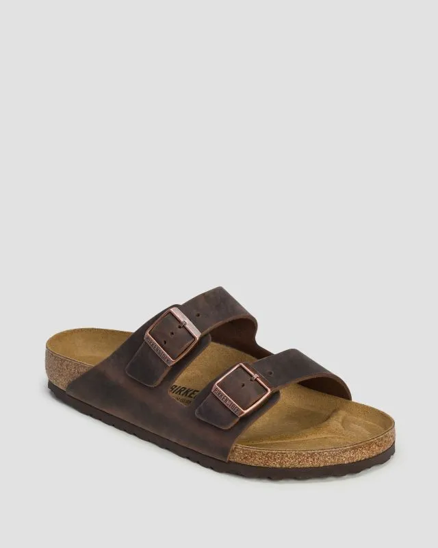 Brązowe klapki męskie Birkenstock Arizona Leoi Regular 52531-braun