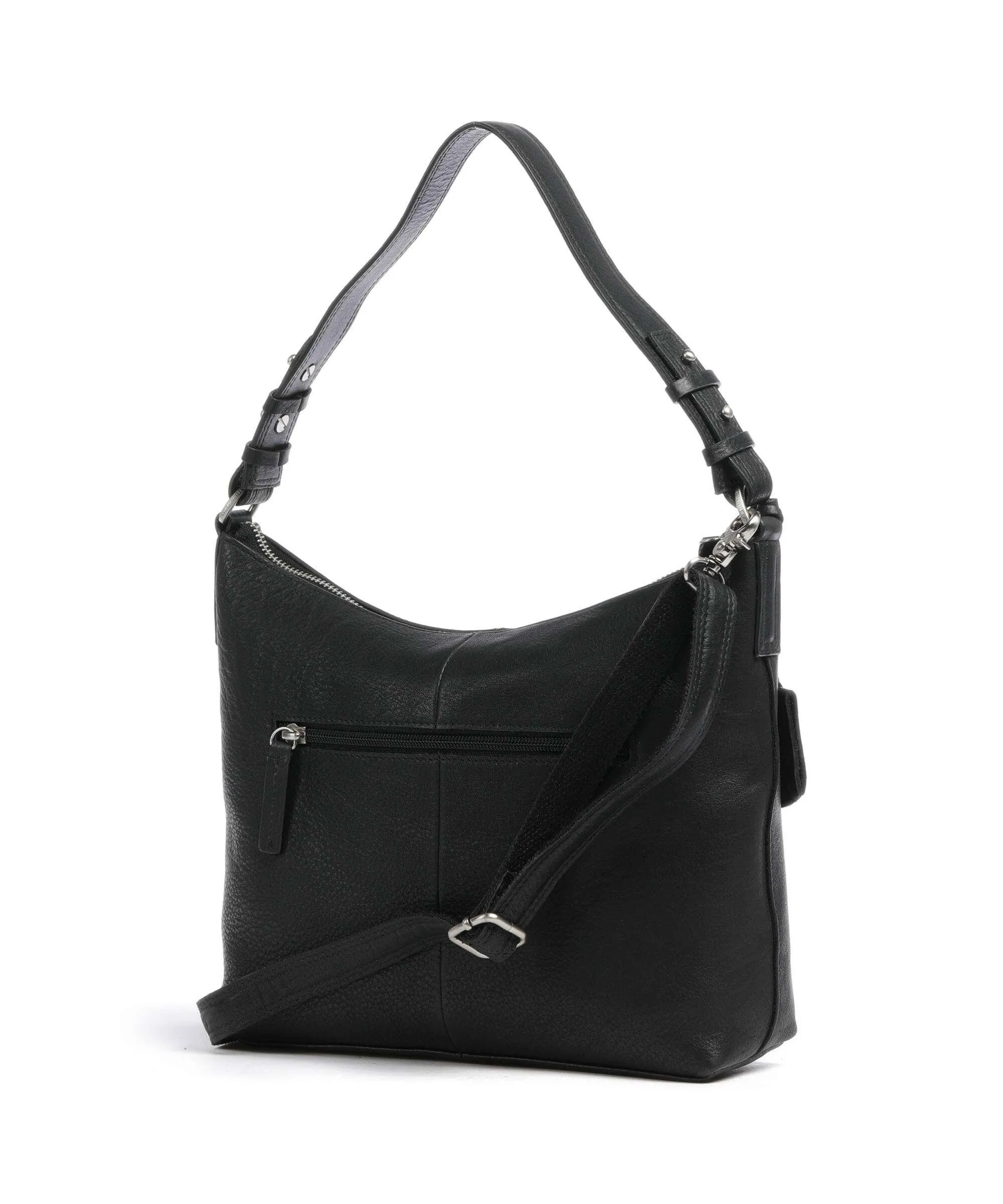  Burkely Soft Skylar Borsa hobo pelle granulata nero  