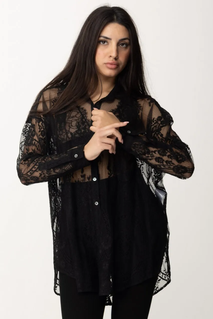 Camicia in pizzo oversize Uma Black