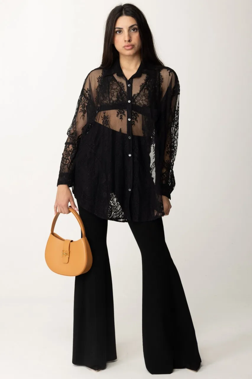 Camicia in pizzo oversize Uma Black