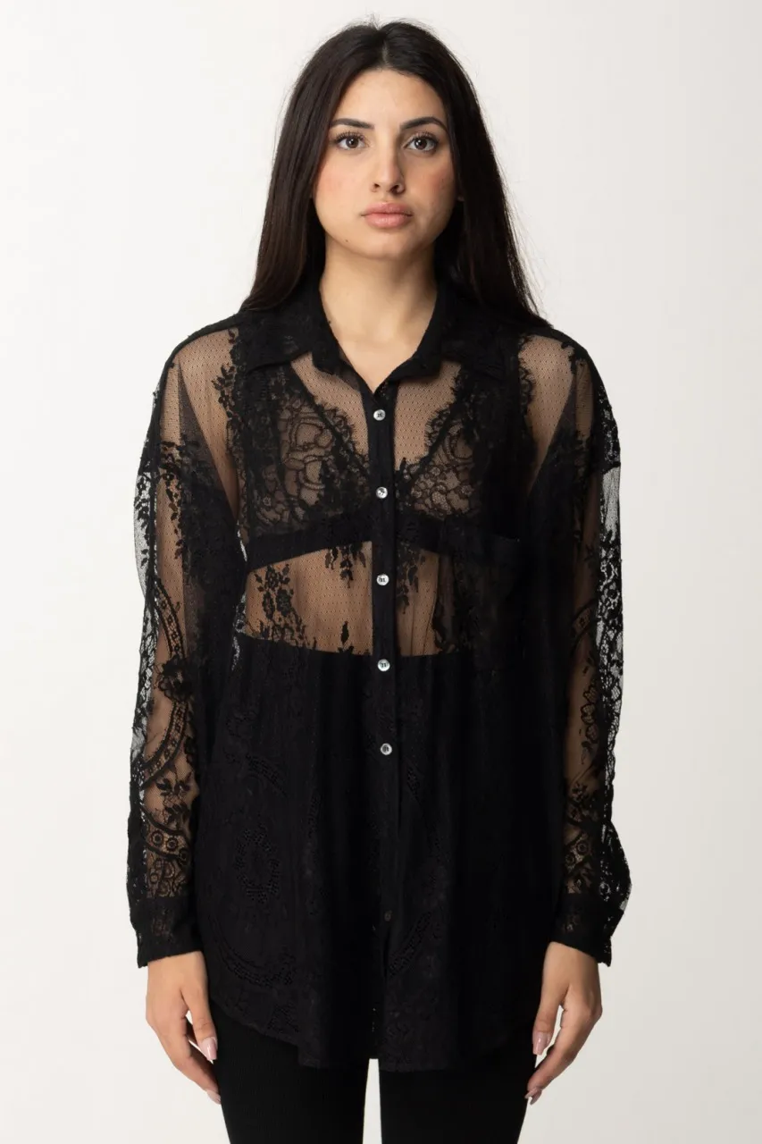 Camicia in pizzo oversize Uma Black