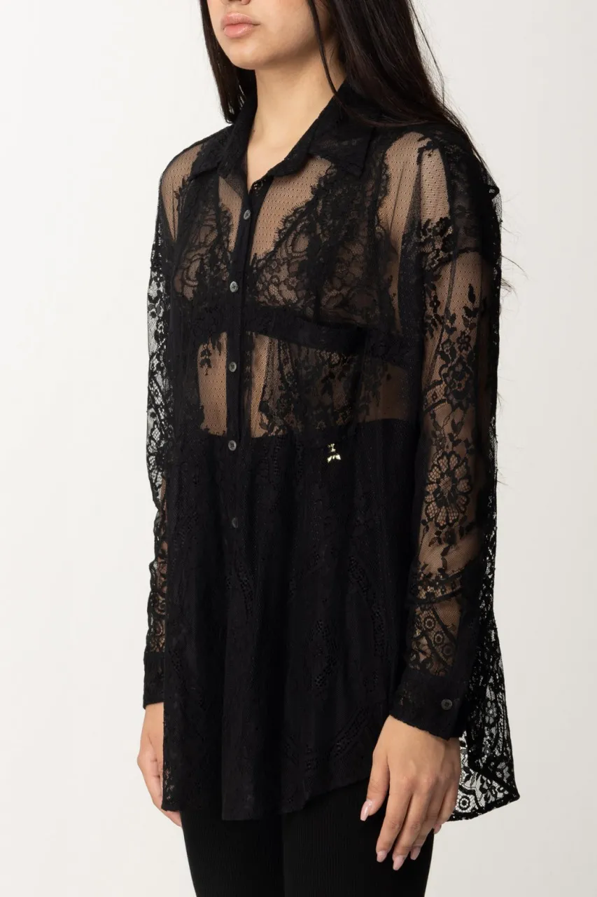 Camicia in pizzo oversize Uma Black