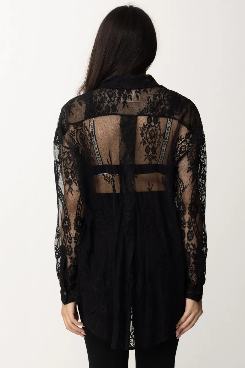 Camicia in pizzo oversize Uma Black