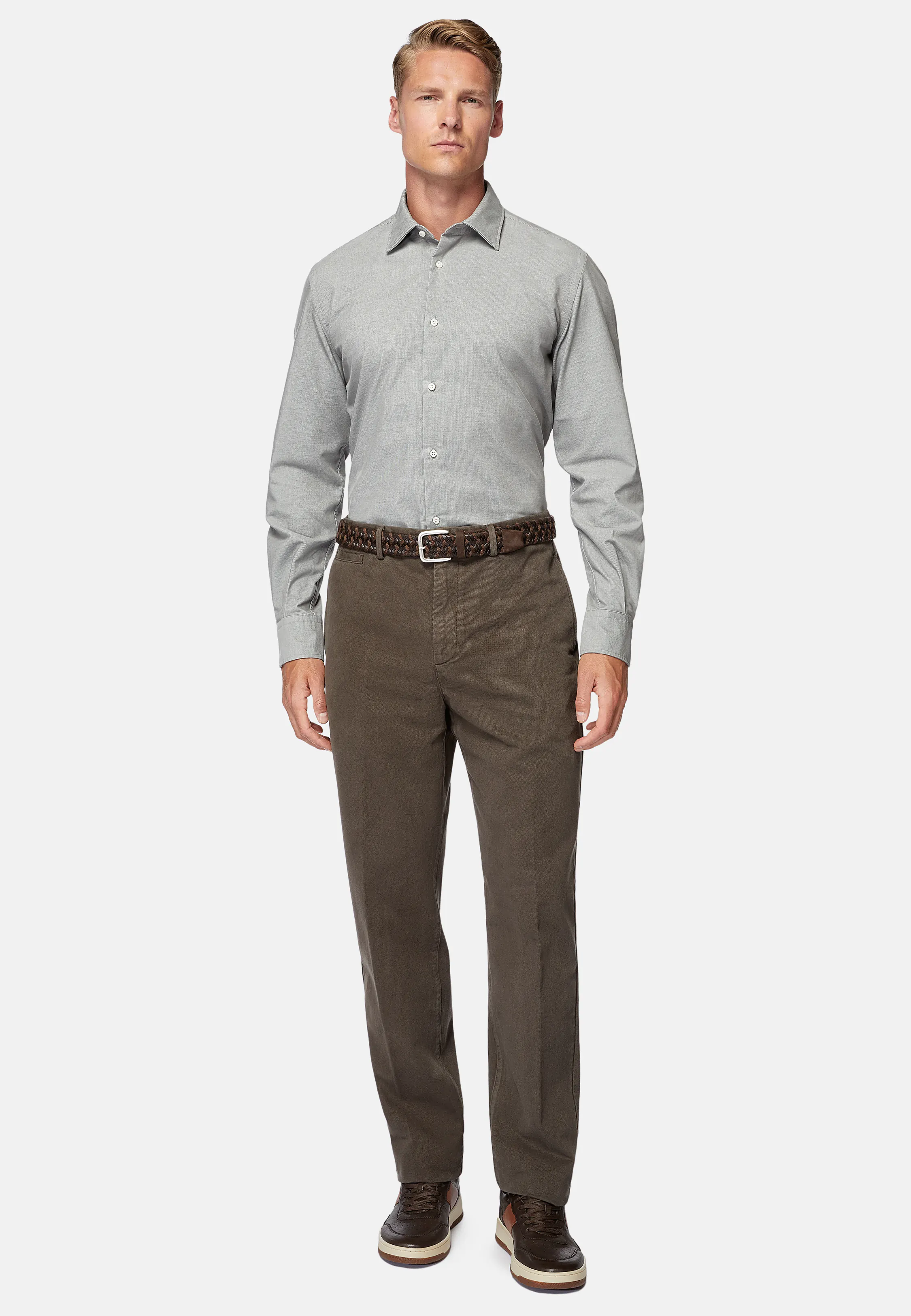 Camicia In Velluto Di Cotone Regular Fit