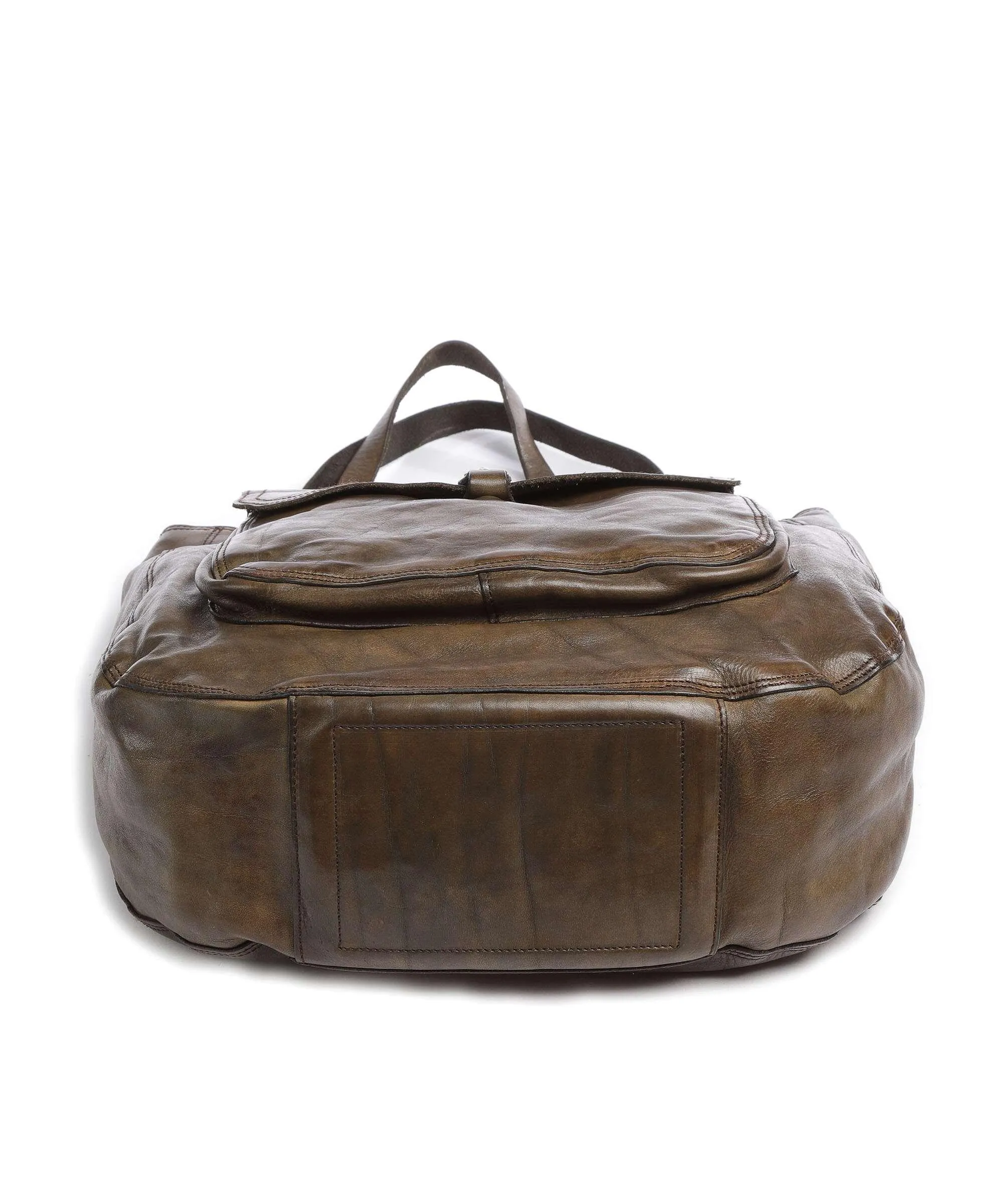  Campomaggi Borsa shopper pelle di vacchetta grana verde-oliva  