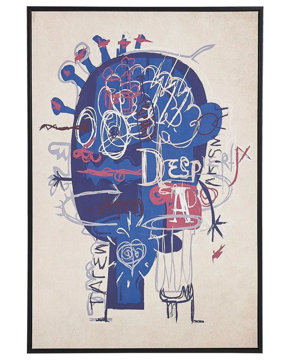 Canvas TREPPIO Abstract Motif 63 x 99 cm Blue