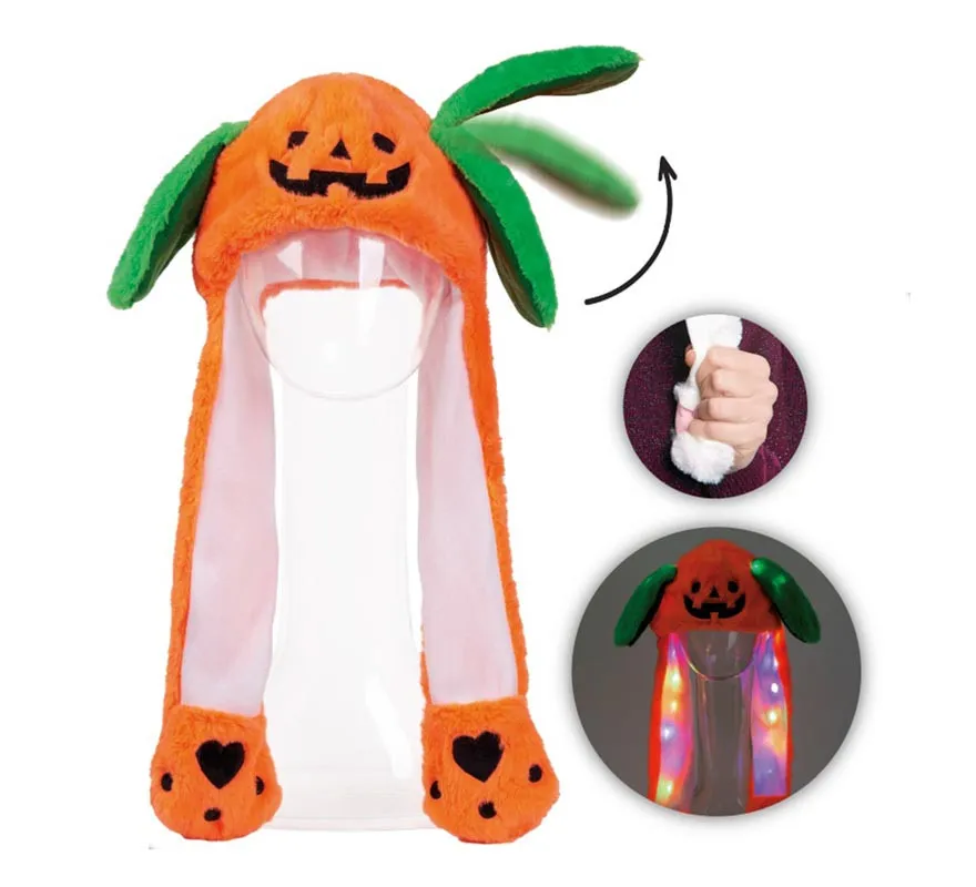 Cappello di zucca con orecchie con luce e movimento