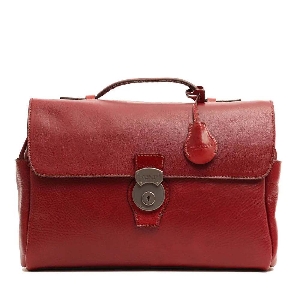 Cartella con Tracolla Porta Pc 13 THE BRIDGE in Pelle Martellata Bordeaux linea Capalbio