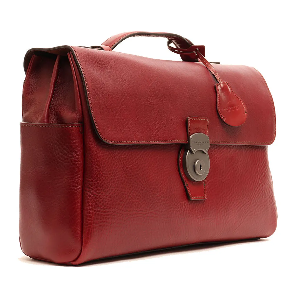 Cartella con Tracolla Porta Pc 13 THE BRIDGE in Pelle Martellata Bordeaux linea Capalbio