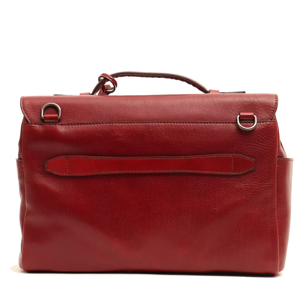 Cartella con Tracolla Porta Pc 13 THE BRIDGE in Pelle Martellata Bordeaux linea Capalbio