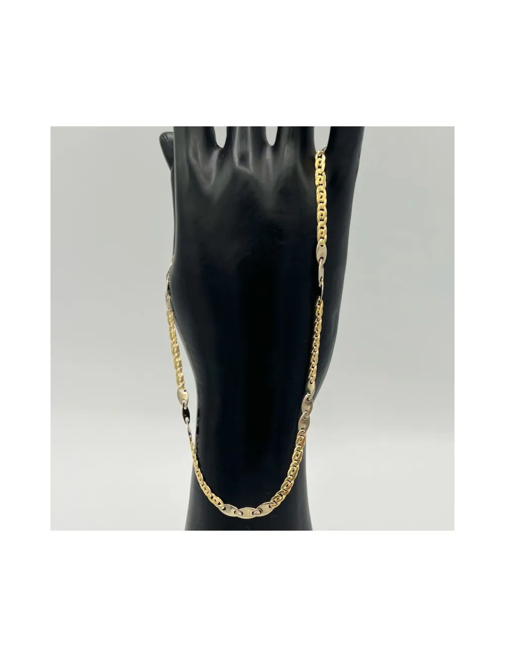 Catena da uomo in oro bianco e giallo
