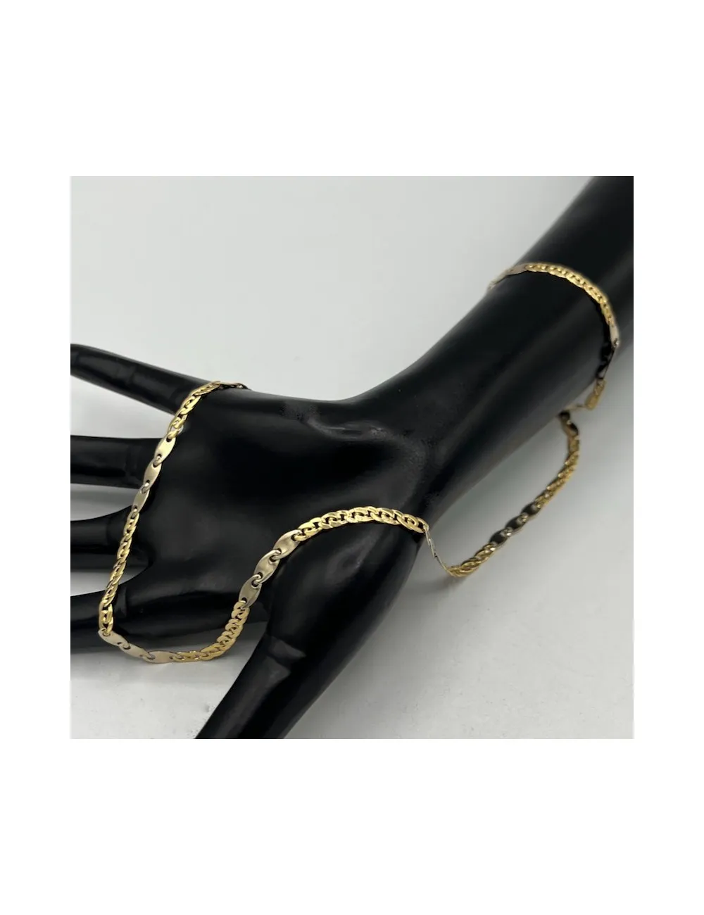 Catena da uomo in oro bianco e giallo