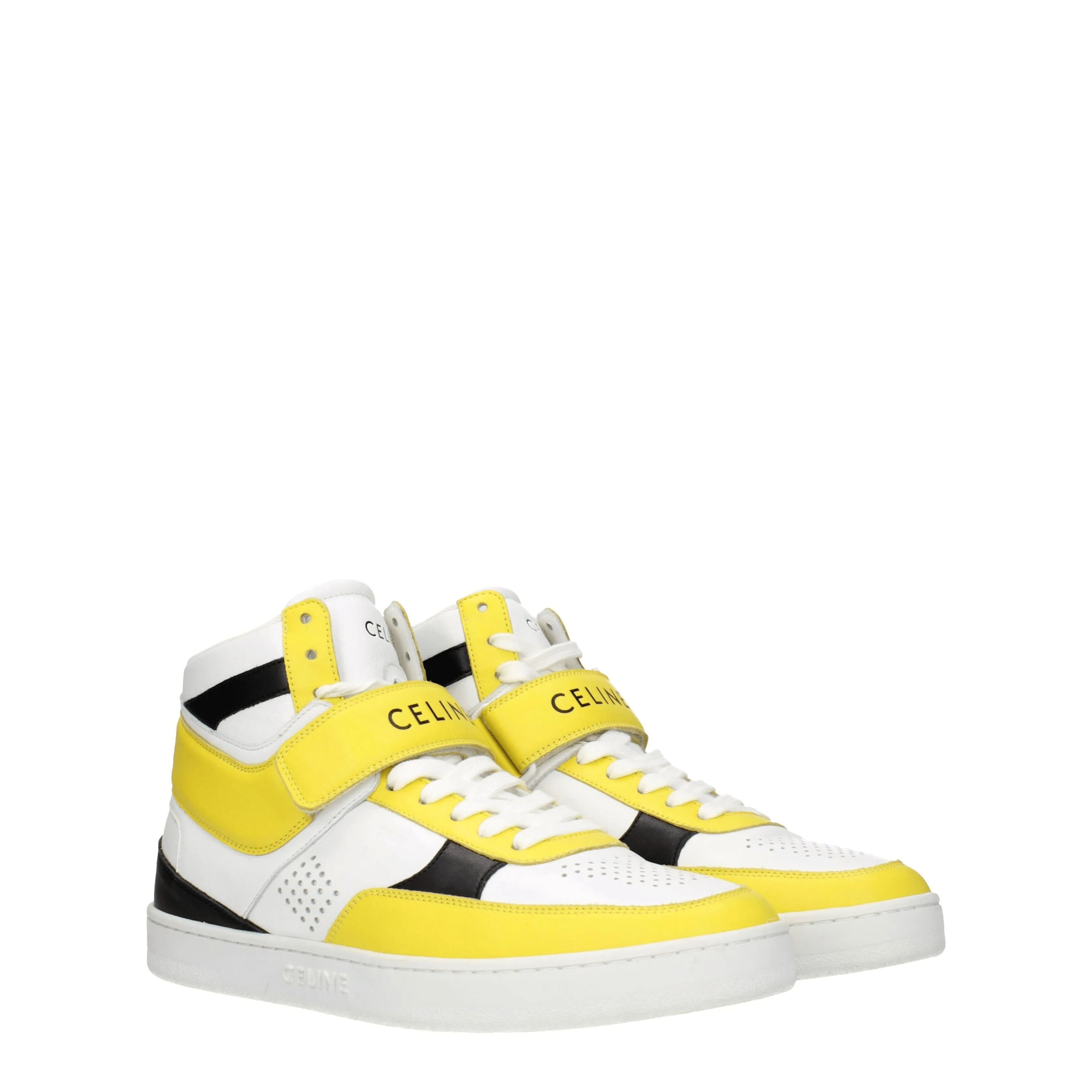 Celine Sneakers Uomo Pelle Bianco/Giallo