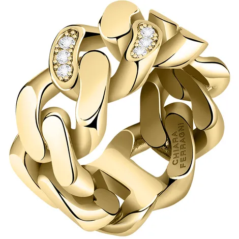 CHIARA FERRAGNI BRAND Anello Chain Chiara Ferragni gold con cristalli